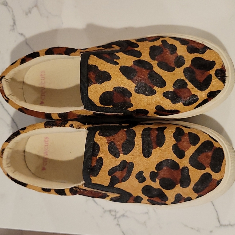 Crewcut leopard slip on sneakers